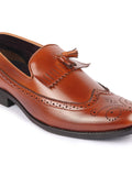 Men Tan Casual Stylish Design Tassel Loafer Shoes