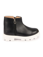 Shop Women Black Outdoor High Top Chunky Side Zipper Office Work Boots Online.