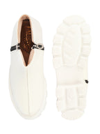 Shop Women White Outdoor High Top Chunky Side Zipper Office Work Boots Online.