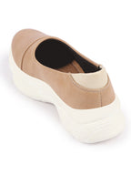 Shop Women Beige Outdoor Fashion Stitched Design Slip On Shoes Online.