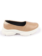 Shop Women Beige Outdoor Fashion Stitched Design Slip On Shoes Online.