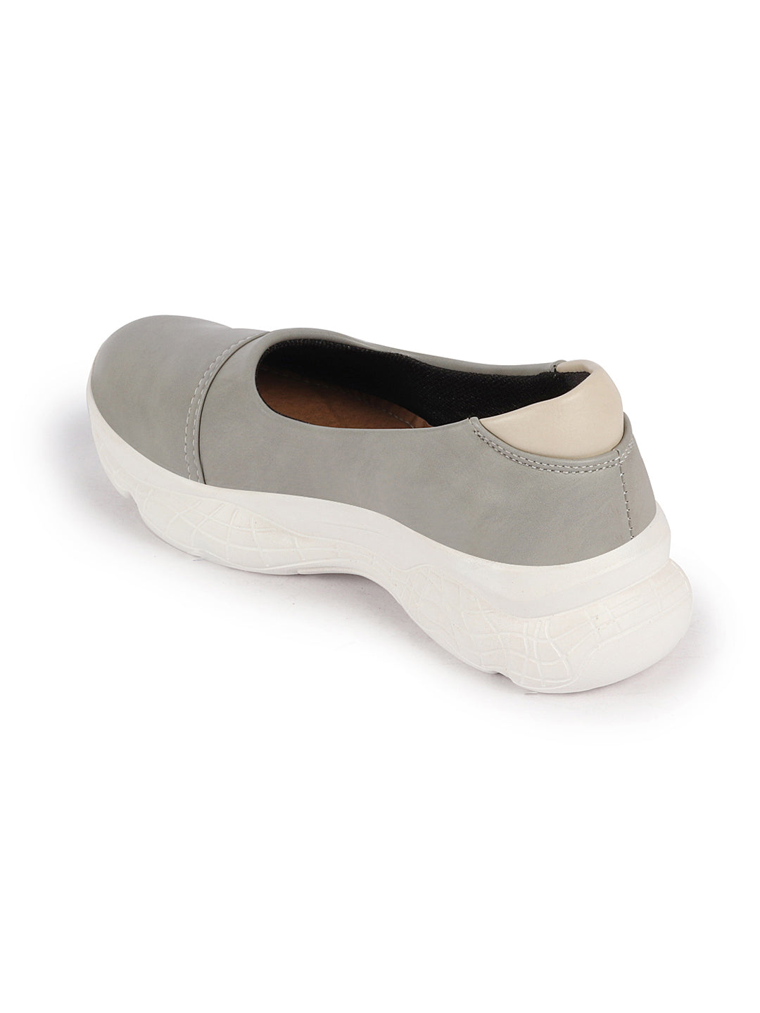 Shop Women Grey Outdoor Fashion Stitched Design Slip On Shoes Online.