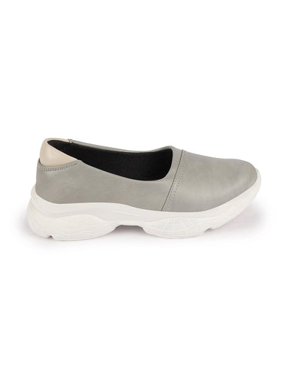 Shop Women Grey Outdoor Fashion Stitched Design Slip On Shoes