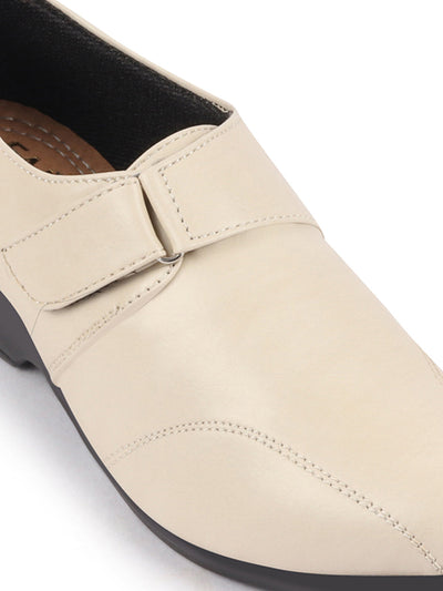 cream color dress shoes for women Giovanni Asher / 11 no tying pure lazy WAYDERNS Women's Beige Chunky Low