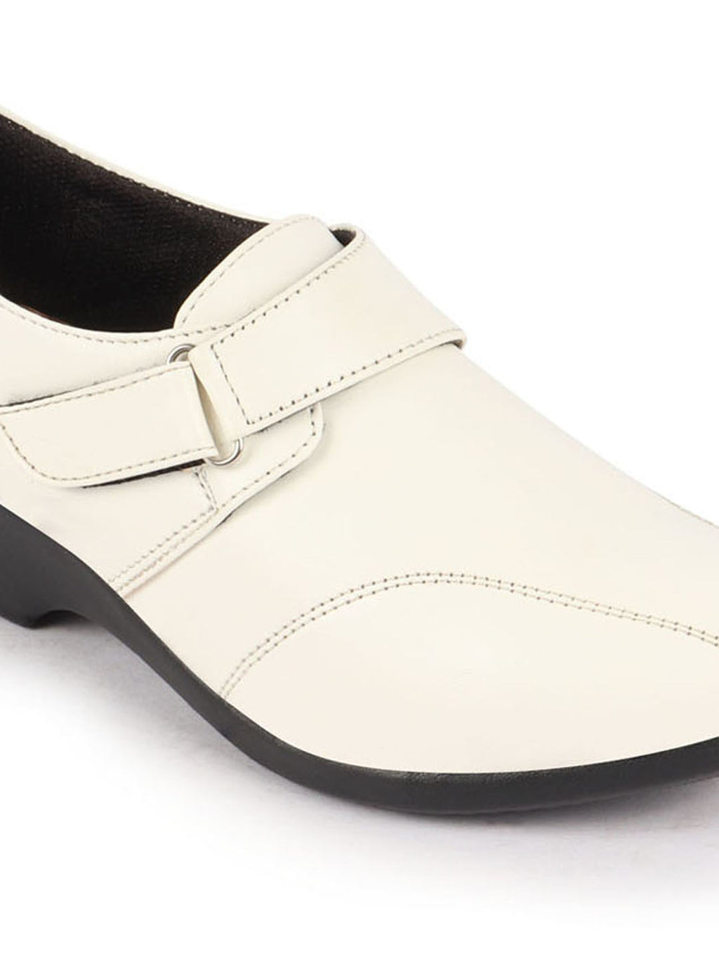 Shop Women White Outdoor Fashion Hook and Loop Platform Heel Wedges Online.