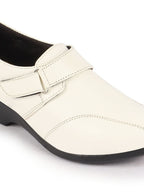 Shop Women White Outdoor Fashion Hook and Loop Platform Heel Wedges Online.