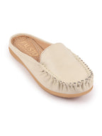 Shop Women Cream Side Stitched Back Open Slip On Mules Shoes Online.