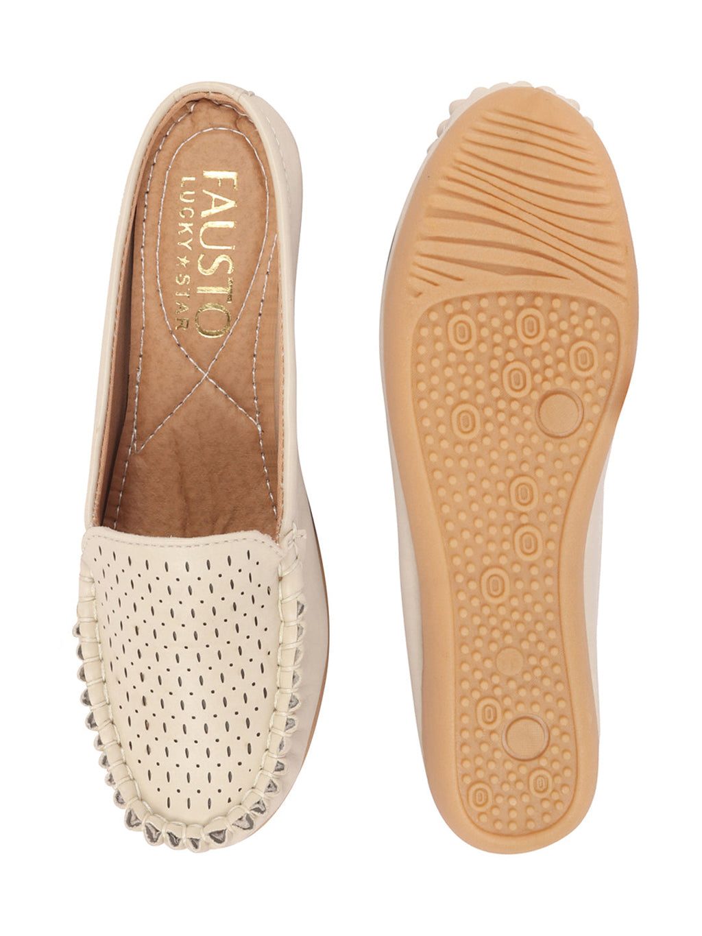 Shop Women Cream Side Stitched Laser Cut Design Back Open Slip On Mules Shoes Online.