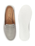 Shop Women Grey Outdoor Fashion Stitched Design Strap Open Back Platform Heel Slip On Casual Shoes Online.