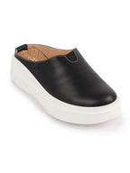 Shop Women Black Outdoor Fashion Comfort Open Back Platform Heel Slip On Casual Shoes Online.