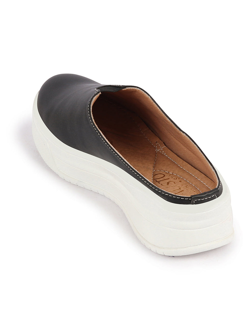 Shop Women Black Outdoor Fashion Comfort Open Back Platform Heel Slip On Casual Shoes Online.