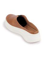 Shop Women Camel Outdoor Fashion Comfort Open Back Platform Heel Slip On Casual Shoes Online.