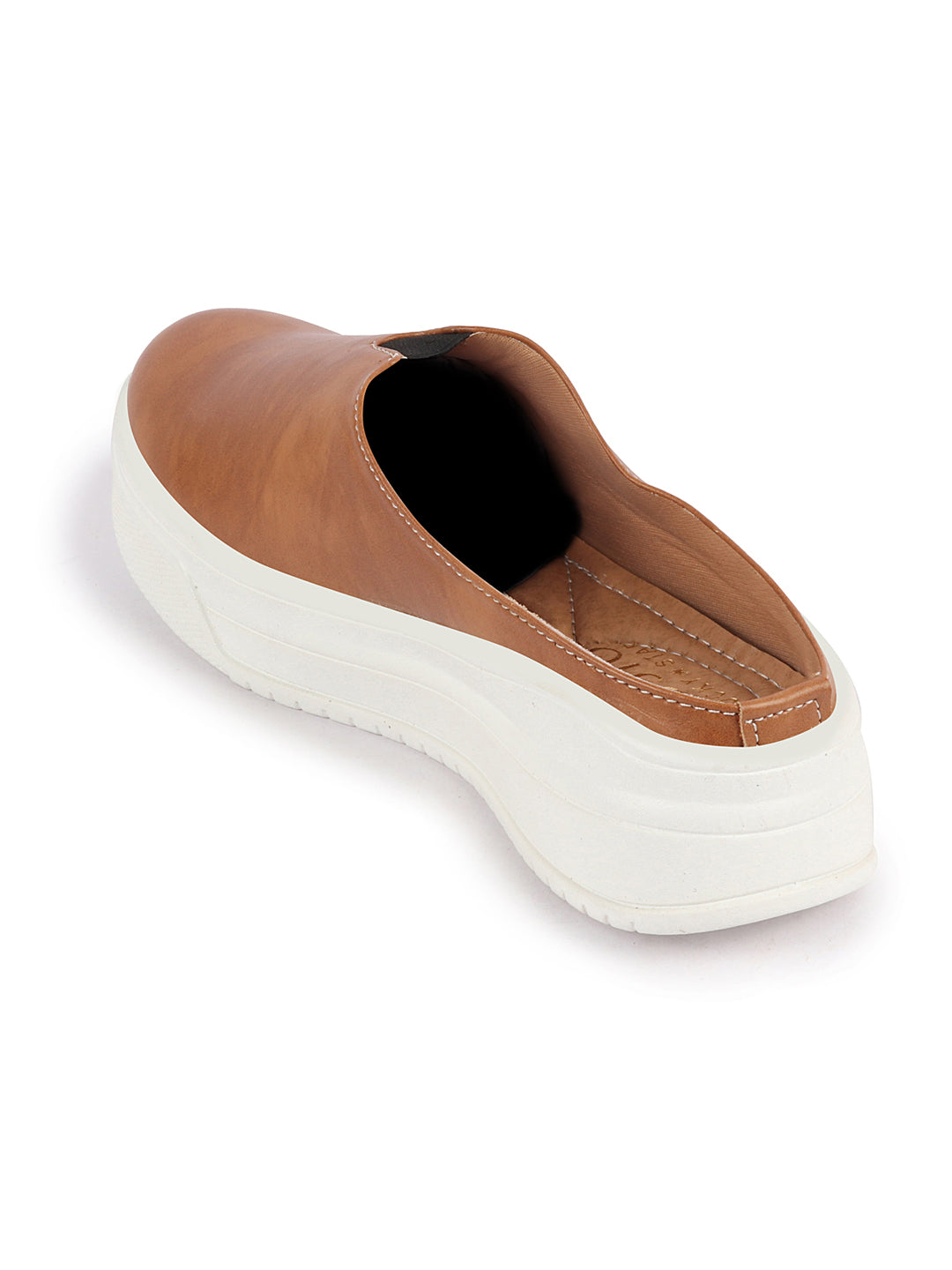 Shop Women Camel Outdoor Fashion Comfort Open Back Platform Heel Slip On Casual Shoes Online.