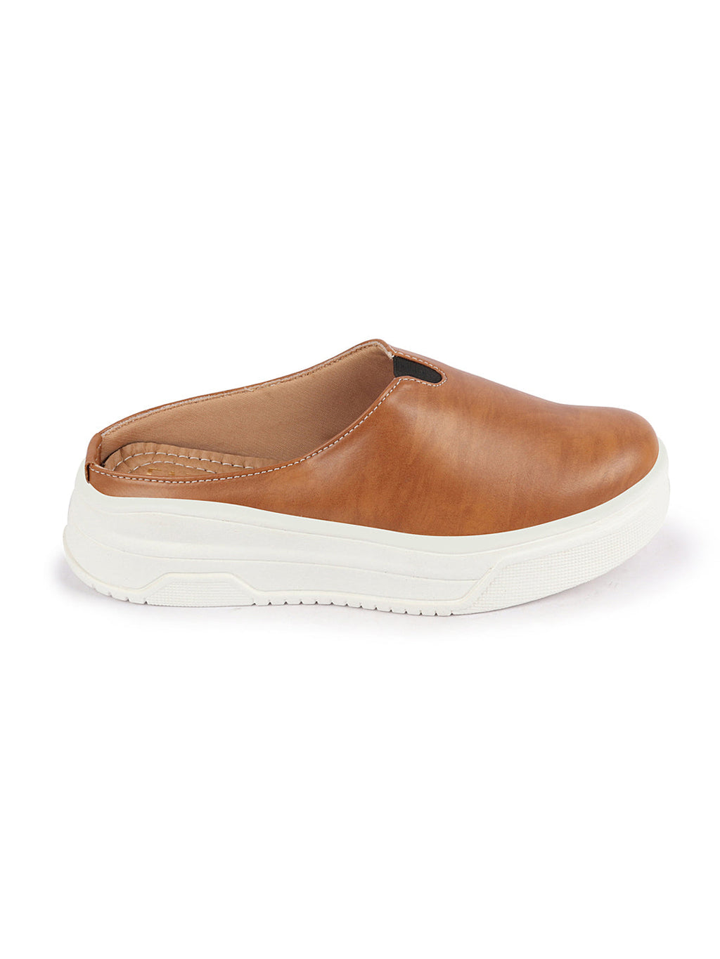 Shop Women Camel Outdoor Fashion Comfort Open Back Platform Heel Slip On Casual Shoes Online.