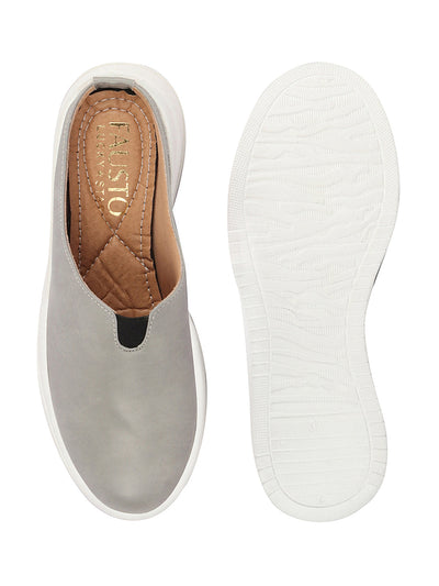 Shop Women Grey Outdoor Fashion Comfort Open Back Platform Heel Slip On Casual Shoes Online.