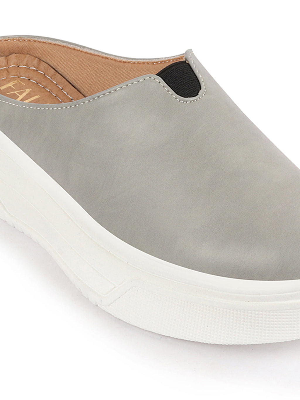 Shop Women Grey Outdoor Fashion Comfort Open Back Platform Heel Slip On Casual Shoes Online.
