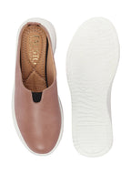 Shop Women Peach Outdoor Fashion Comfort Open Back Platform Heel Slip On Casual Shoes Online.