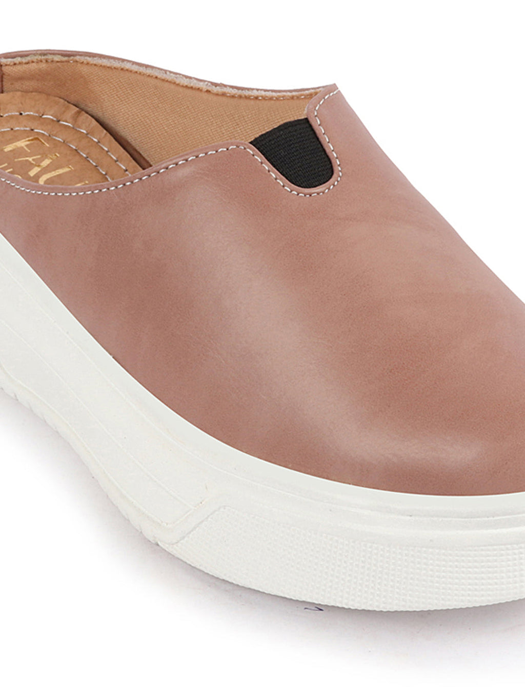Shop Women Peach Outdoor Fashion Comfort Open Back Platform Heel Slip On Casual Shoes Online.