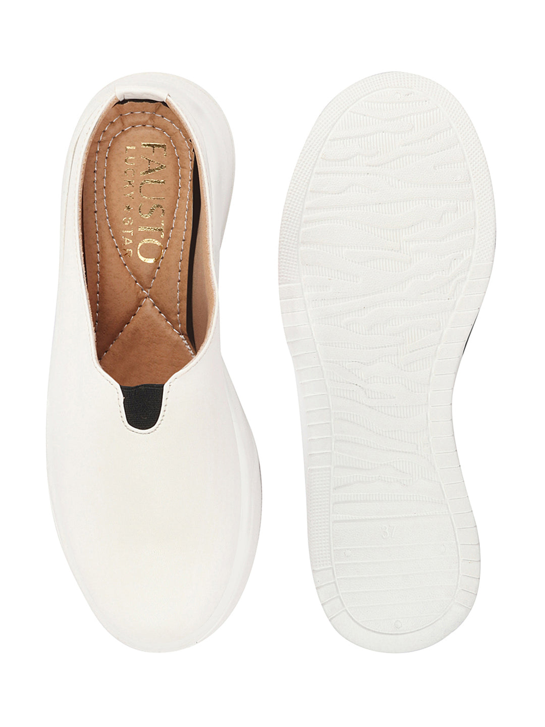 Shop Women White Outdoor Fashion Comfort Open Back Platform Heel Slip On Casual Shoes Online.