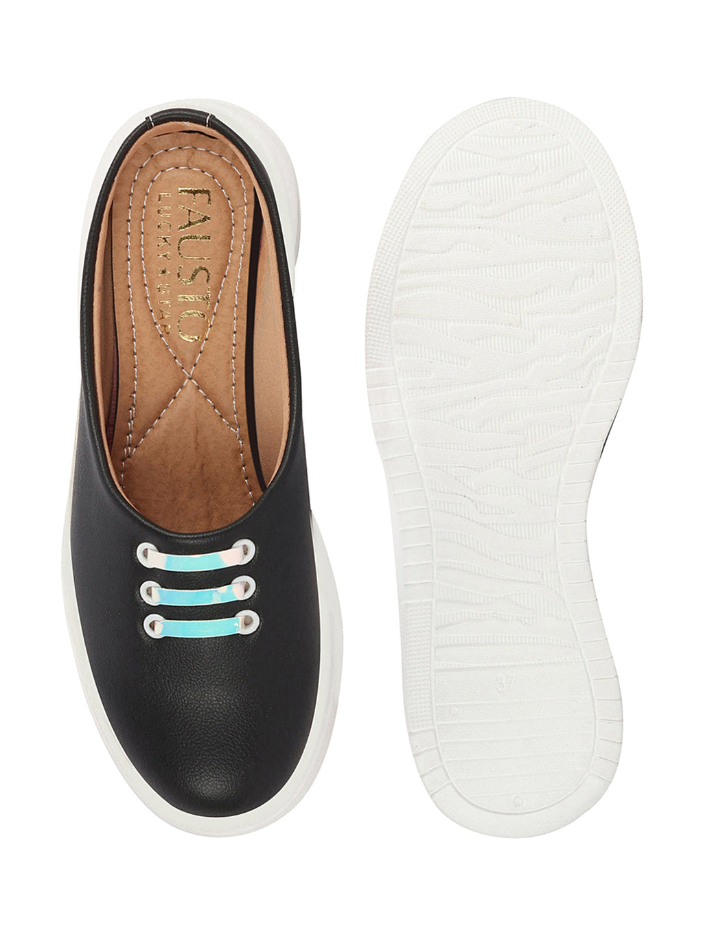 Shop Women Black Outdoor Fashion Comfort Lace Design Open Back Platform Heel Slip On Casual Shoes Online.