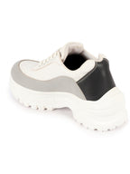 Shop Women Grey Colorblocked Casual Lace Up Sneaker Shoes Online.