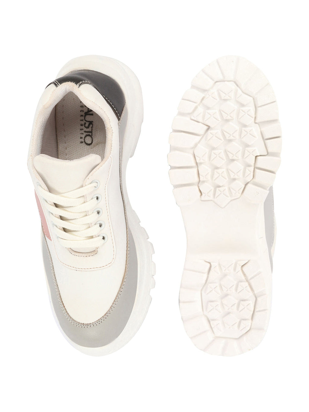 Shop Women Grey Colorblocked Casual Lace Up Sneaker Shoes Online.