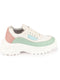 Shop Women Pista Green Colorblocked Casual Lace Up Sneaker Shoes Online.