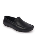 Basics Men Blue Textured Print Side Stitched Casual Slip On Loafers and Moccasin Shoes