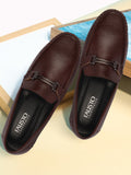 Basics Men Brown Horsebit Buckle Premium Slip On Casual Loafers and Moccasin Shoes