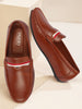 Basics Men Tan Colored Stripe Design Casual Slip On Loafers and Moccasin Shoes