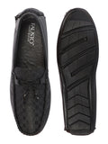Men Black Textured Design Casual Tassel Slip On Driving Loafer and Moccasins