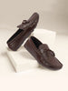 Men Brown Textured Design Casual Tassel Slip On Driving Loafer and Moccasins