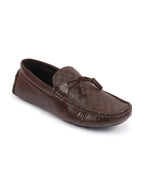 Shop Men Brown Textured Design Casual Tassel Slip On Driving Loafer and Moccasins Online.