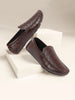 Men Brown Textured Design Casual Classic Slip On Driving Loafer and Moccasins
