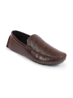 Shop Men Brown Textured Design Casual Classic Slip On Driving Loafer and Moccasins Online.