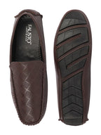 Shop Men Brown Textured Design Casual Classic Slip On Driving Loafer and Moccasins Online.
