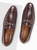 Basics Men Brown Horsebit Buckle Formal Embossed Outdoor Comfort Slip On Loafer Shoes