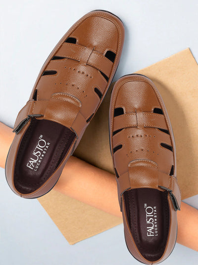 Maroon Leather Sandals | Madras Close Toe Flip-Flop | Bacca Bucci