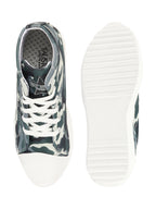Shop Women Military High Ankle Top Wedge Heels Camouflage Print Canvas Lace Up Sneakers Shoes Online.