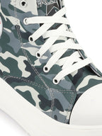 Shop Women Military High Ankle Top Wedge Heels Camouflage Print Canvas Lace Up Sneakers Shoes Online.