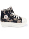 Women Navy Blue High Ankle Top Wedge Heels Camouflage Print Canvas Lace Up Sneakers Shoes