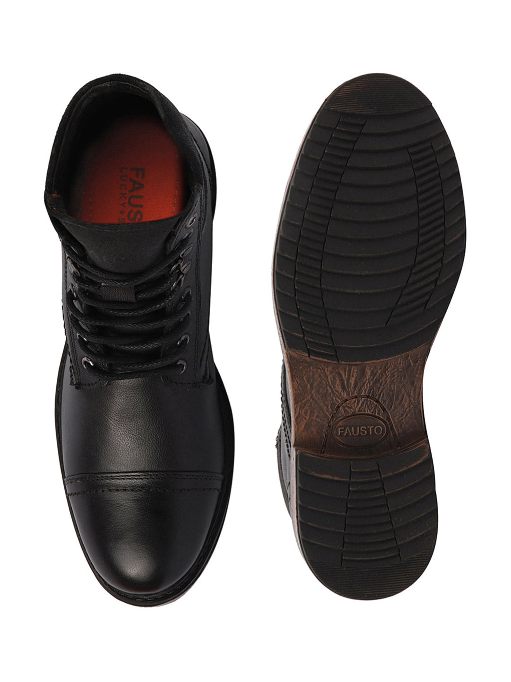Shop Men Black High Ankle Genuine Leather 8-Eye Lace Up Cap Toe Welted Sole Winter Biker Boots Online.