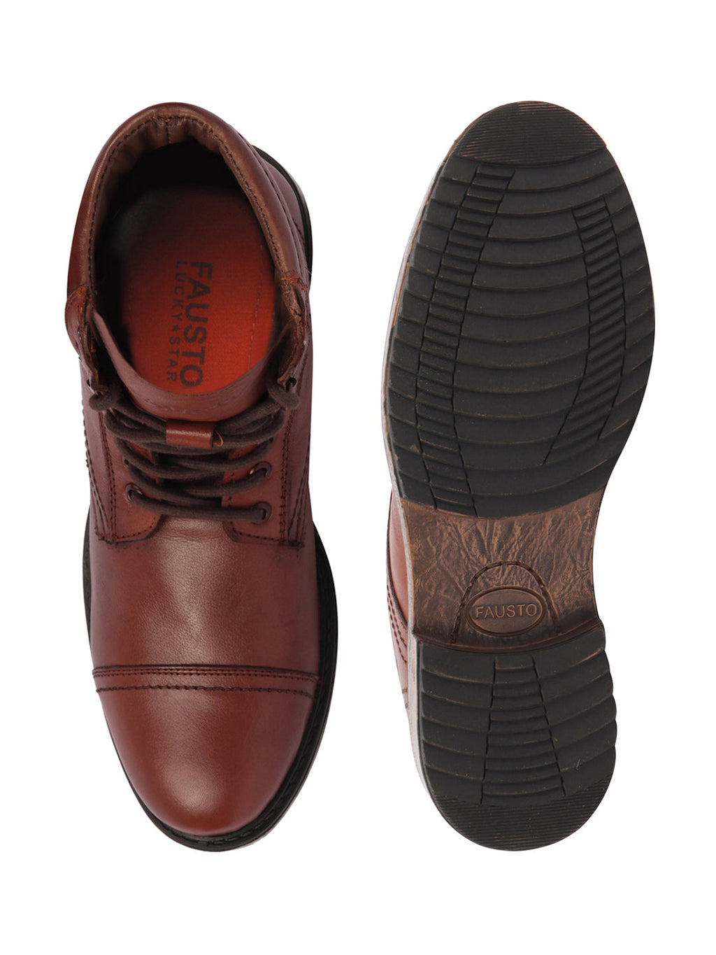 Shop Men Tan High Ankle Genuine Leather 8-Eye Lace Up Cap Toe Welted Sole Winter Biker Boots Online.