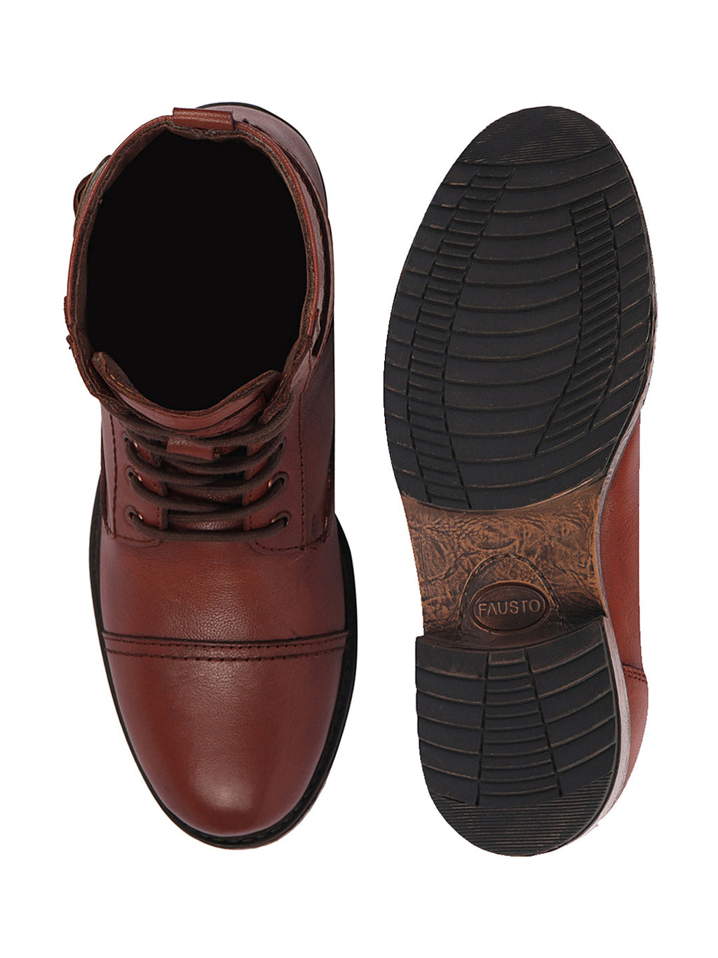 Shop Men Tan High Top Genuine Leather 7-Eye Lace Up Buckle Strap Work Cap Toe Winter Flat Boots Online.