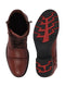 Men Tan High Top Genuine Leather Hook and 7-Eye Lace Up Side Zipper Cap Toe Classic Flat Boots