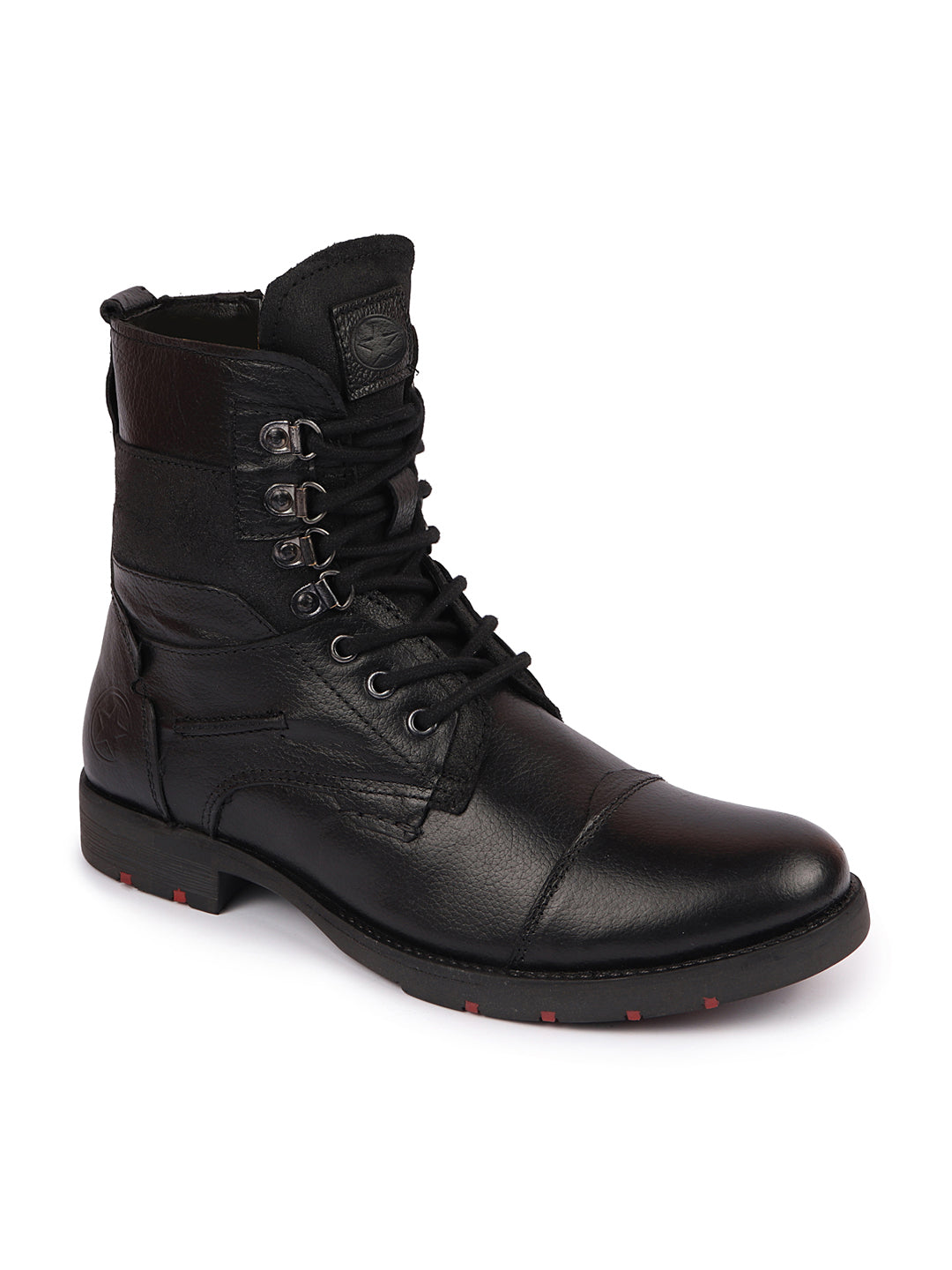 Mens black leather biker boots outlet