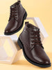 Men Brown Mid Top Fashion Lace-Up Outdoor Biker Chukka Boots