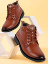 Shop Men Tan Mid Top Fashion Lace-Up Outdoor Biker Chukka Boots Online.