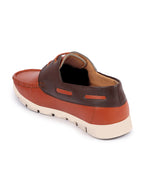 Shop Men Tan Side Lace Stitched Design Lace Up Boat Shoes Online.