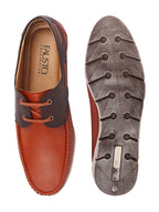 Shop Men Tan Side Lace Stitched Design Lace Up Boat Shoes Online.